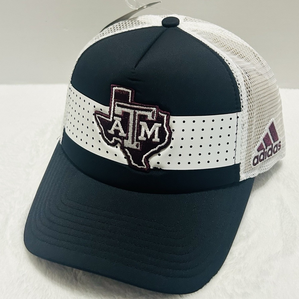 Adidas Texas A&M Aggies Foam Trucker‎ Hat Cap Adjustable Snapback Black NCAA